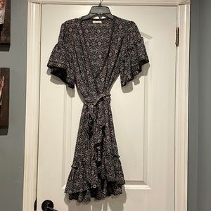 Cute Floral Wrap Boho Dress